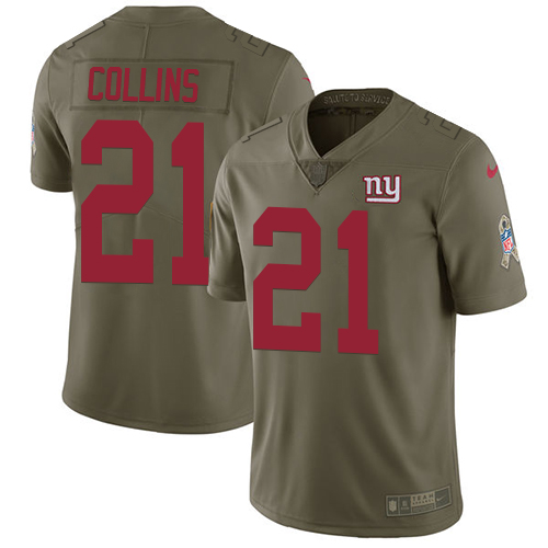 Nike Giants #21 Landon Collins Olive Men's Stitched NFL Limited Salute to Service Jersey